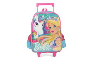 MOCHILA LUXCEL BARBIE COM RODAS VERDE UN