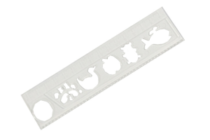 REGUA VAZADA COM LUPA CRISTAL ACRINIL