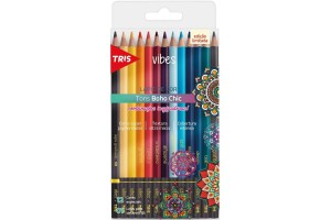 LAPIS COR TRIS VIBES BOHO 12COR + LAPIS 6B