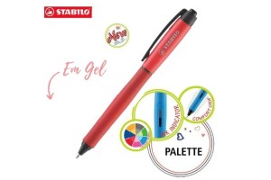 CANETA STABILO GEL PALETTE 7MM CORPO VERMELHA RETRATIL